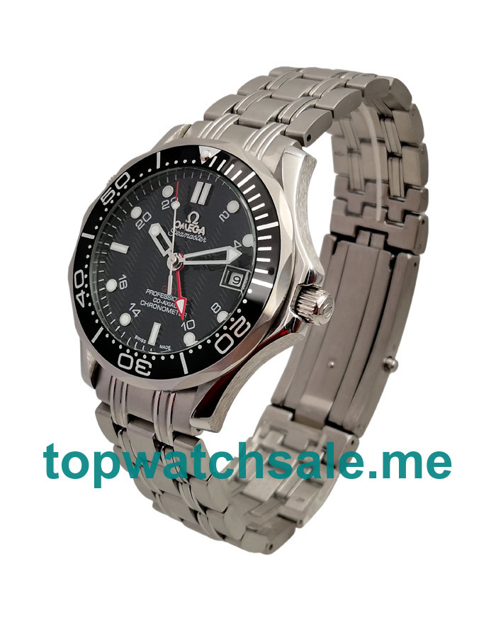 UK Luxury Replica Omega Seamaster 300 M GMT 2535.80.00 Black Dial With Stainless Steel Case