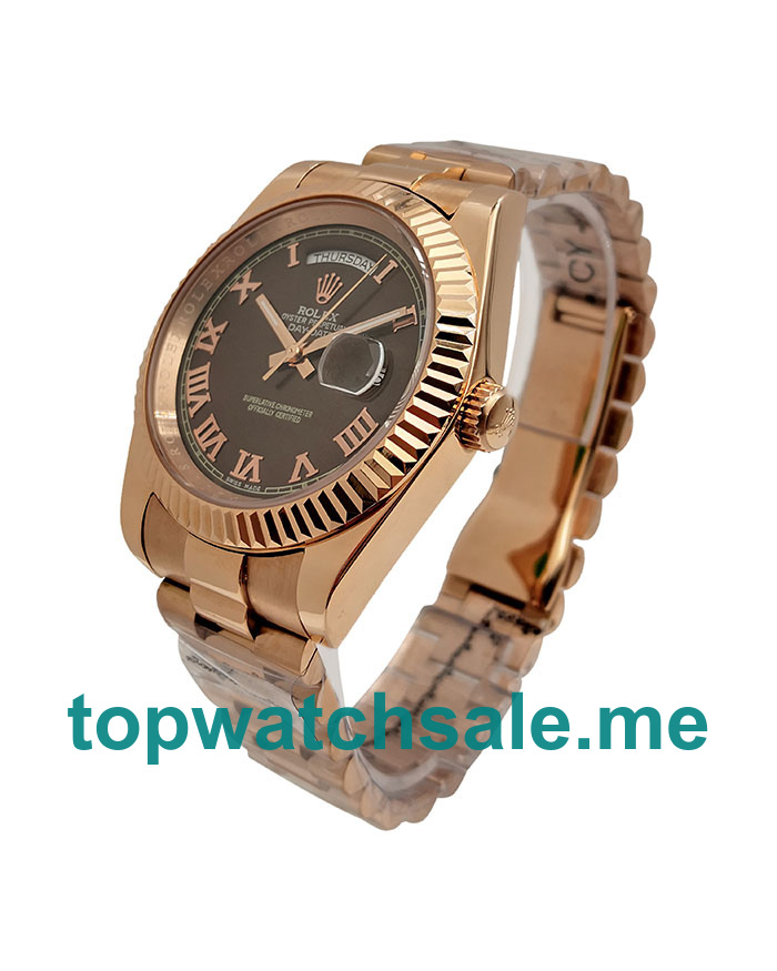 High Quality Rolex Day-Date II 218235 Fake Watches With Chocolate Dials For Sale