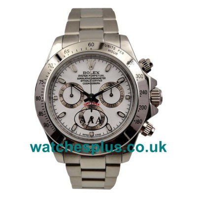 UK High Quality Fake Rolex Daytona 116520 With White Dials And Steel Cases For Sale Online