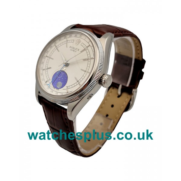 UK Luxury 39 MM Replica Rolex Cellini 50535 With White Dials Steel Cases Online