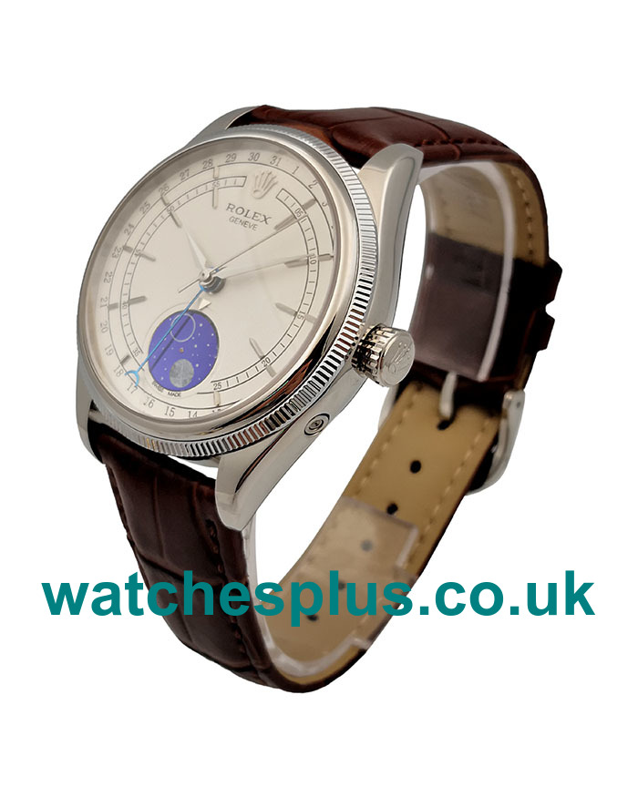 UK Luxury 39 MM Replica Rolex Cellini 50535 With White Dials Steel Cases Online