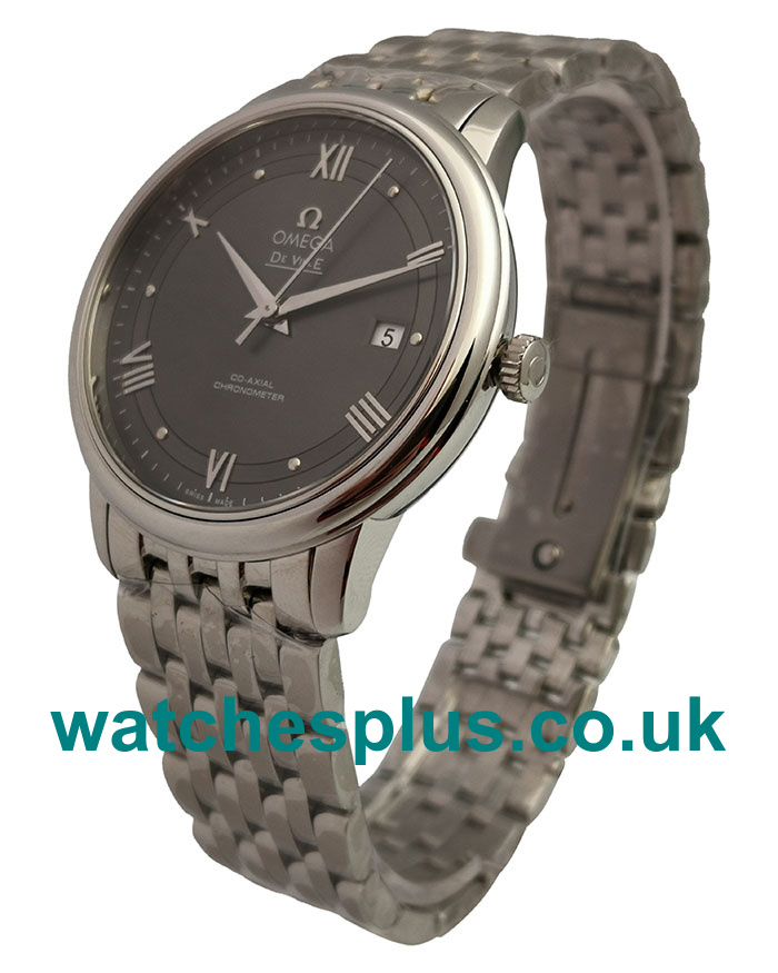 UK Top Swiss 39.5 MM Omega De Ville 424.10.40.20.06.001 Replica Watches With Gray Dials For Men