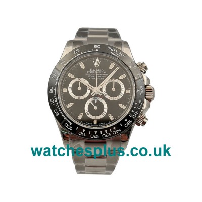 UK Swiss Made Replica Rolex Daytona Cosmograph 116500LN N Stainless Steel Black Dial Swiss 4130 Run 6@SEC Watches