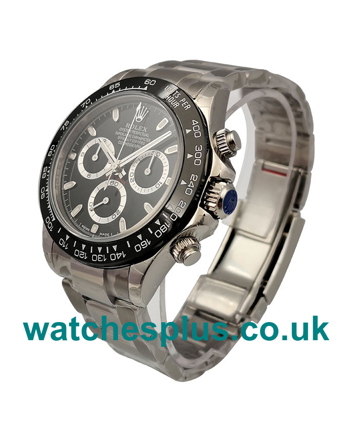 UK Swiss Made Replica Rolex Daytona Cosmograph 116500LN N Stainless Steel Black Dial Swiss 4130 Run 6@SEC Watches