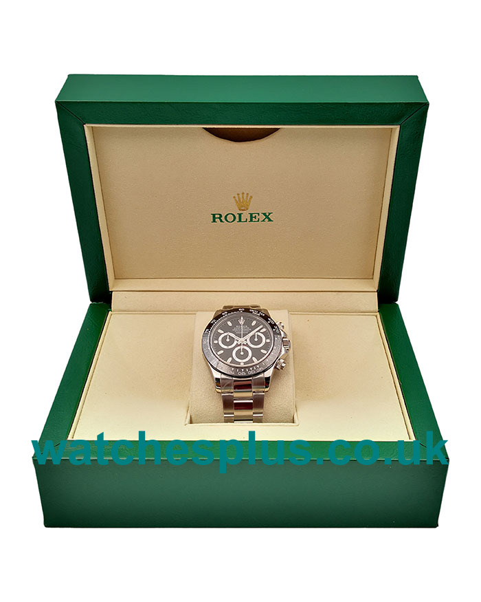 UK Swiss Made Replica Rolex Daytona Cosmograph 116500LN N Stainless Steel Black Dial Swiss 4130 Run 6@SEC Watches