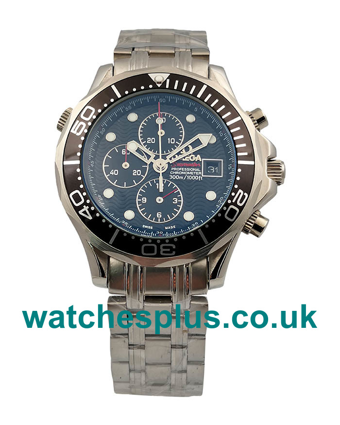 Best Quality Omega Seamaster Chrono Diver 213.30.42.40.01.001 Fake Watches With Black Dials For Sale