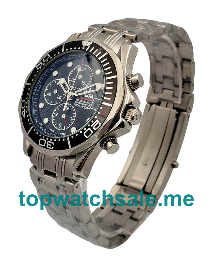 Best Quality Omega Seamaster Chrono Diver 213.30.42.40.01.001 Fake Watches With Black Dials For Sale