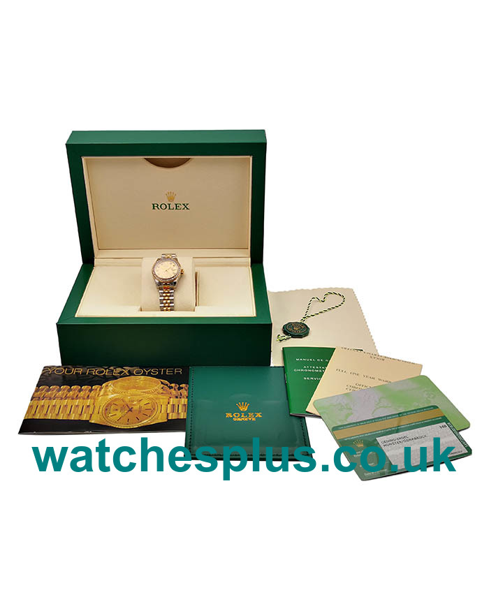 UK Swiss Made Rolex Lady-Datejust 179383 Replica Watches With Champagne Dials For Sale