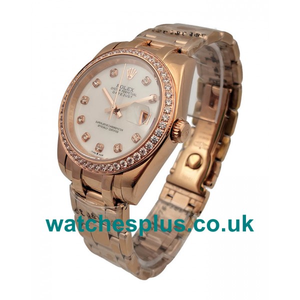 UK Perfect 1:1 Fake Rolex Pearlmaster 81285 With Mother-Of-Pearl Dials For Women