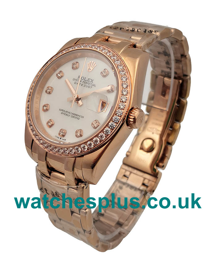 UK Perfect 1:1 Fake Rolex Pearlmaster 81285 With Mother-Of-Pearl Dials For Women