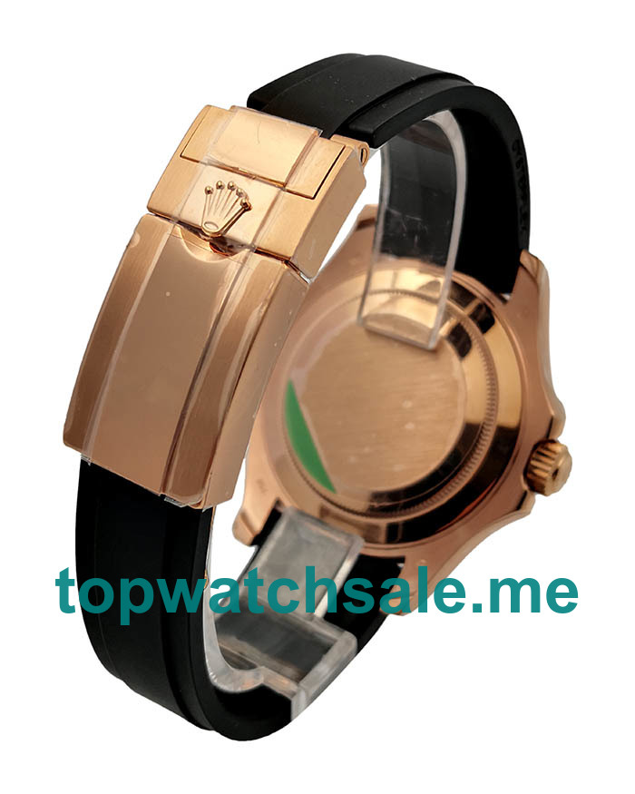 UK Swiss Made Replica Rolex Yacht-Master 40 116655 AR Rose Gold Black Dial Swiss 3135 Watches