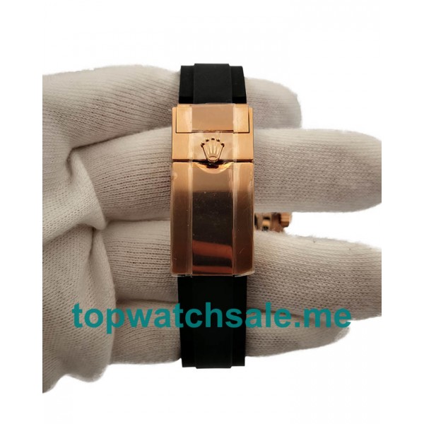 UK Swiss Made Replica Rolex Yacht-Master 40 116655 AR Rose Gold Black Dial Swiss 3135 Watches