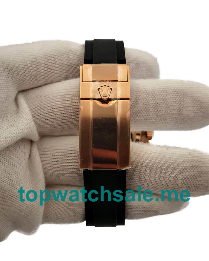 UK Swiss Made Replica Rolex Yacht-Master 40 116655 AR Rose Gold Black Dial Swiss 3135 Watches