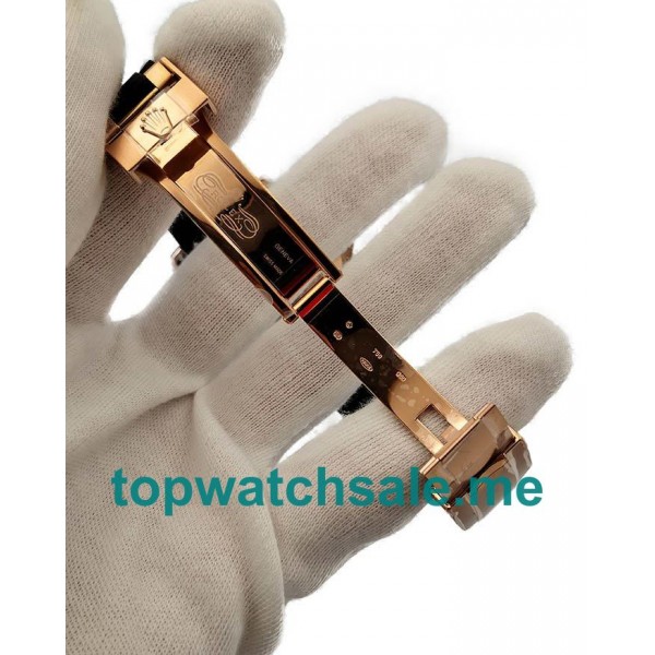 UK Swiss Made Replica Rolex Yacht-Master 40 116655 AR Rose Gold Black Dial Swiss 3135 Watches