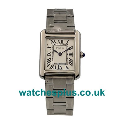 UK Swiss Made Replica Cartier Tank Solo W5200013 With Silver Dials For Ladies