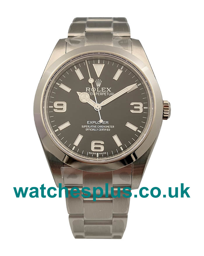 UK Best 1:1 Rolex Explorer 214270 Replica Watches With Black Dials For Men
