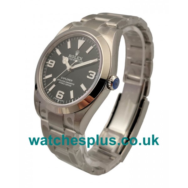 UK Best 1:1 Rolex Explorer 214270 Replica Watches With Black Dials For Men