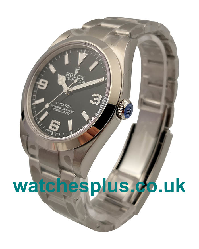 UK Best 1:1 Rolex Explorer 214270 Replica Watches With Black Dials For Men