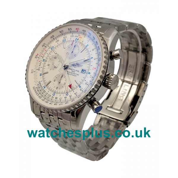 UK Best 1:1 Breitling Navitimer World A24322 Replica Watches With White Dials For Sale