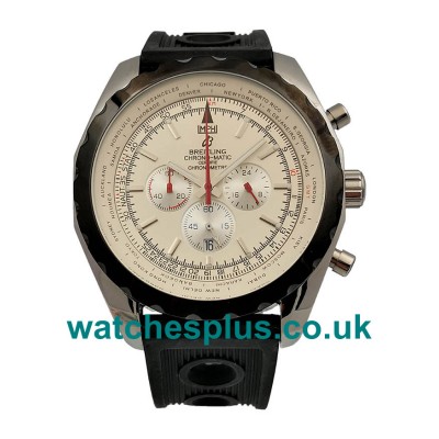 UK Best 1:1 Replica Breitling Chrono-Matic A14360 With White Dials Steel Cases For Men