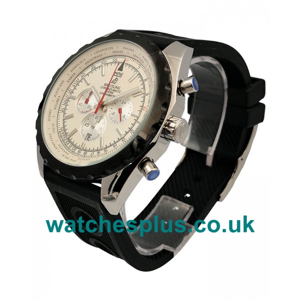 UK Best 1:1 Replica Breitling Chrono-Matic A14360 With White Dials Steel Cases For Men