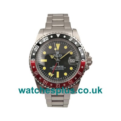 UK 1:1 Fake Rolex GMT-Master 16710 With Black Dial Steel Bracelet For Sale