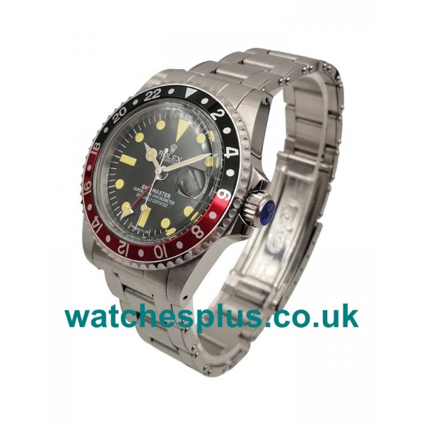 UK 1:1 Fake Rolex GMT-Master 16710 With Black Dial Steel Bracelet For Sale