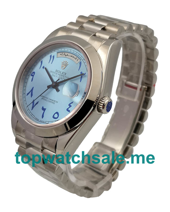 UK High Quality Rolex Day-Date 228206 Replica Watches With Ice Blue Dials Online