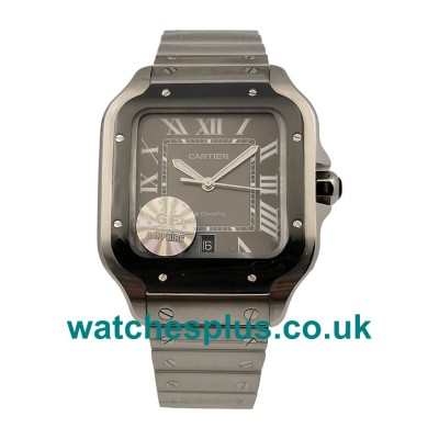 UK GF Best Quality Cartier Santos WSSA0037 Replica With Black Dials Steel Cases Online