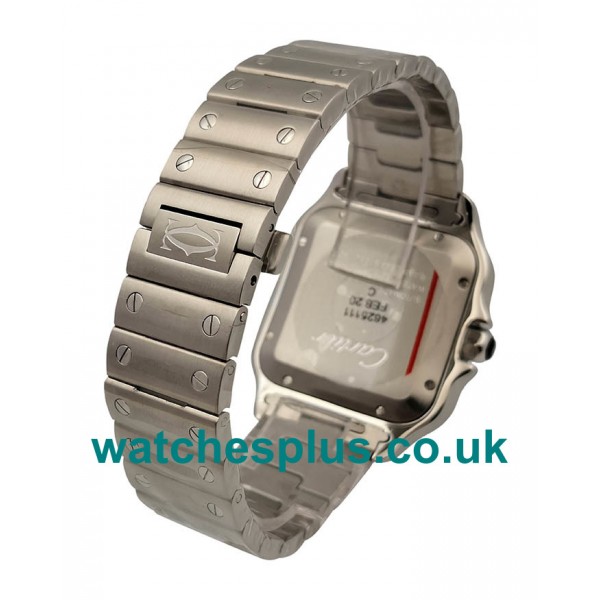 UK GF Best Quality Cartier Santos WSSA0037 Replica With Black Dials Steel Cases Online