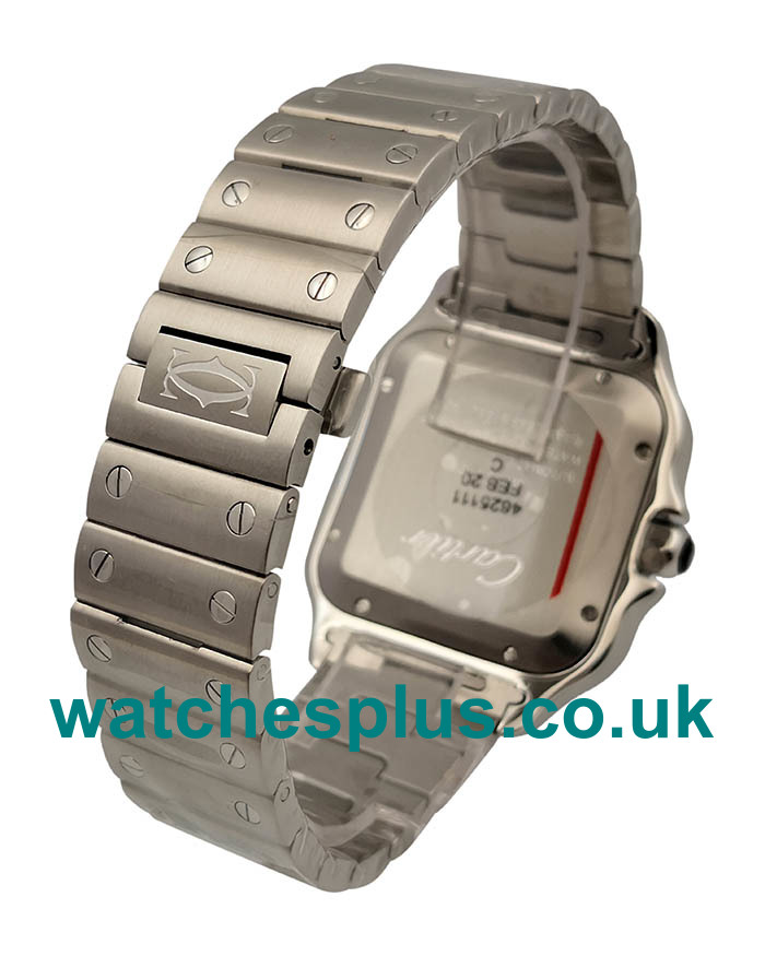 UK GF Best Quality Cartier Santos WSSA0037 Replica With Black Dials Steel Cases Online