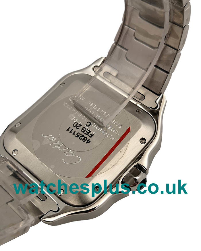 UK GF Best Quality Cartier Santos WSSA0037 Replica With Black Dials Steel Cases Online