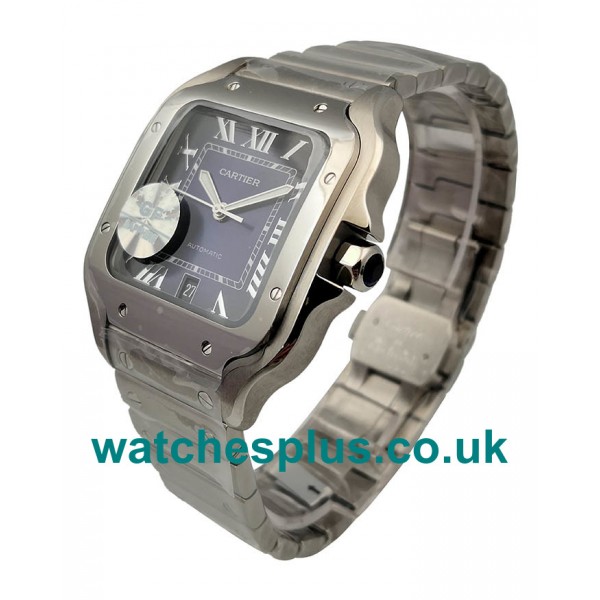 UK High Quality Fake Cartier Santos WSSA0013 With Blue Dials And Steel Cases For Sale