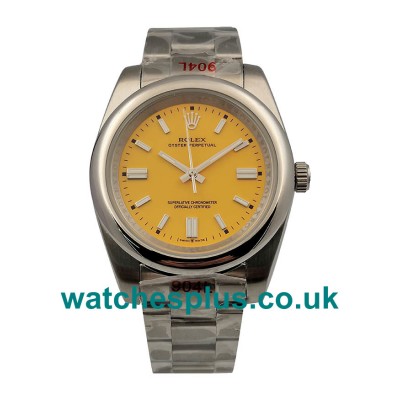 High End Rolex Oyster Perpetual 114234 Fake Watches With Yellow Dials For Sale