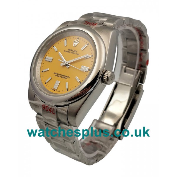 High End Rolex Oyster Perpetual 114234 Fake Watches With Yellow Dials For Sale