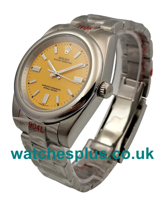 High End Rolex Oyster Perpetual 114234 Fake Watches With Yellow Dials For Sale