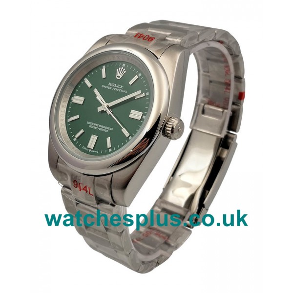 AAA Quality Rolex Oyster Perpetual 114234 Replica Watches With Green Dials For Sale