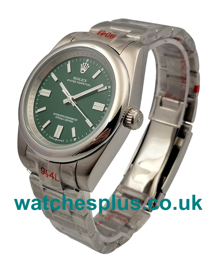 AAA Quality Rolex Oyster Perpetual 114234 Replica Watches With Green Dials For Sale