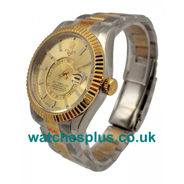 UK Luxury Rolex Sky-Dweller 326933 Replica Watches With Champagne Dials Online