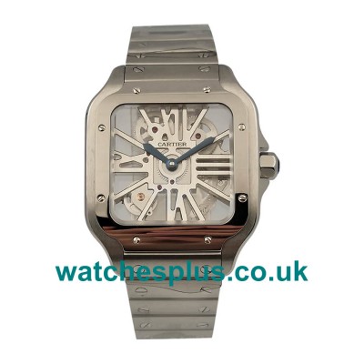 UK Best 1:1 Cartier Santos WHSA0015 Replica Watches With Skeleton Dials For Sale