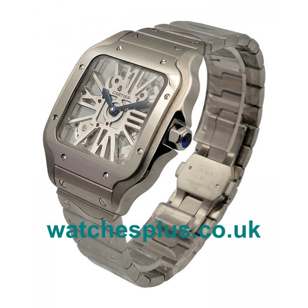 UK Best 1:1 Cartier Santos WHSA0015 Replica Watches With Skeleton Dials For Sale