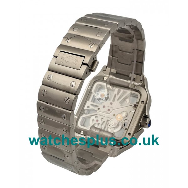 UK Best 1:1 Cartier Santos WHSA0015 Replica Watches With Skeleton Dials For Sale