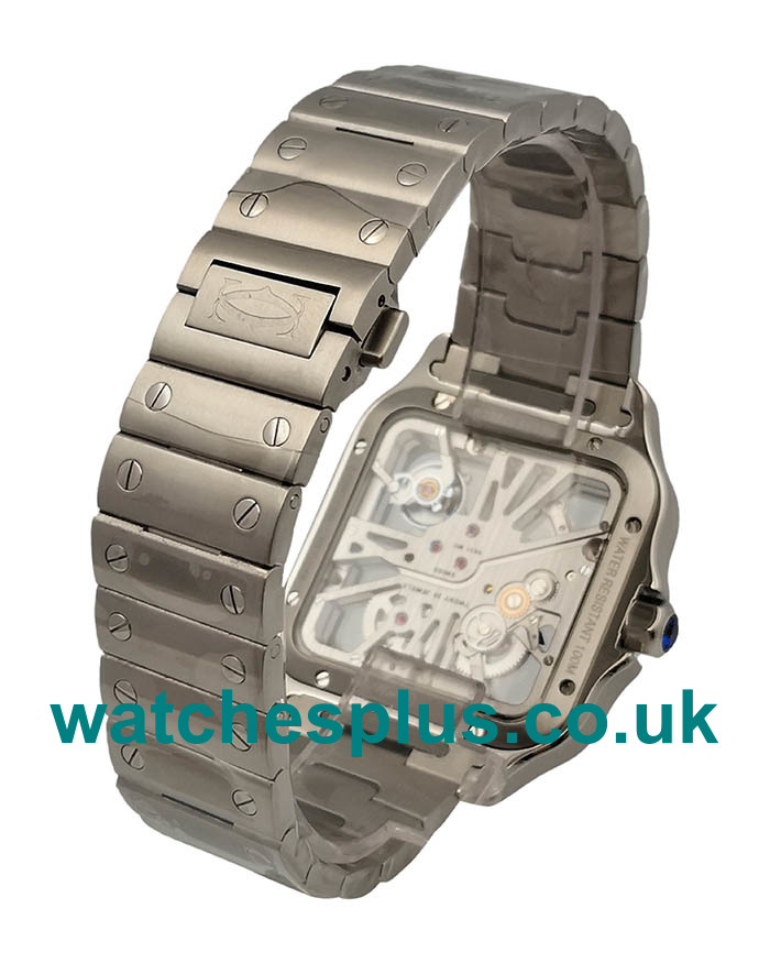 UK Best 1:1 Cartier Santos WHSA0015 Replica Watches With Skeleton Dials For Sale