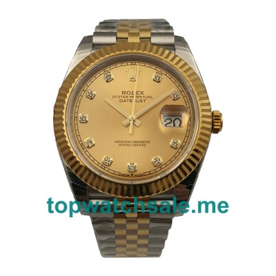 UK Perfect Replica Rolex Datejust II 116333 41MM EW Stainless Steel & Yellow Gold Champagne Dial Swiss 3136