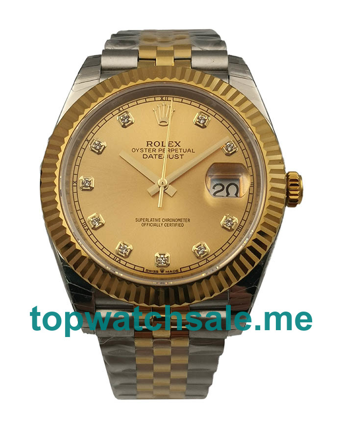 UK Perfect Replica Rolex Datejust II 116333 41MM EW Stainless Steel & Yellow Gold Champagne Dial Swiss 3136