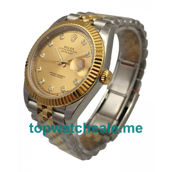 UK Perfect Replica Rolex Datejust II 116333 41MM EW Stainless Steel & Yellow Gold Champagne Dial Swiss 3136