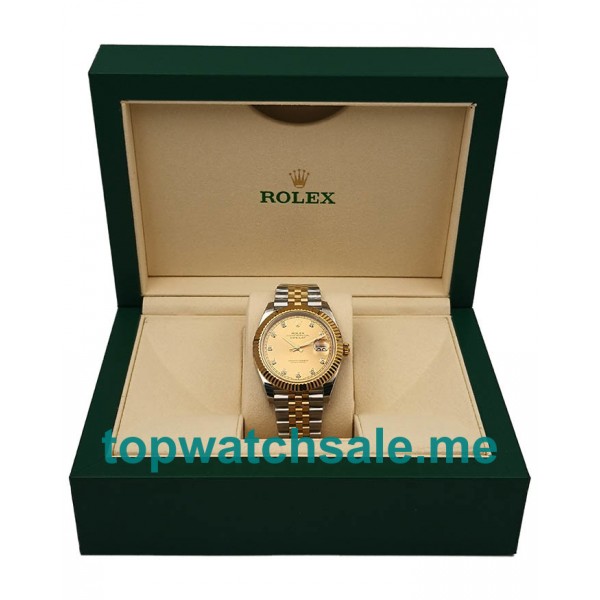 UK Perfect Replica Rolex Datejust II 116333 41MM EW Stainless Steel & Yellow Gold Champagne Dial Swiss 3136