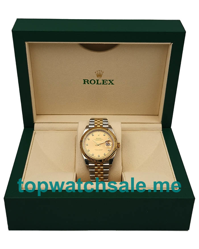 UK Perfect Replica Rolex Datejust II 116333 41MM EW Stainless Steel & Yellow Gold Champagne Dial Swiss 3136