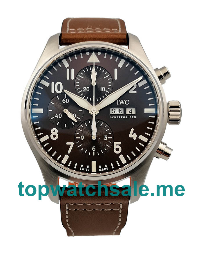 UK High Quality Replica IWC Pilots IW377714 - 40.5 MM Watches With Brown Dials For Sale