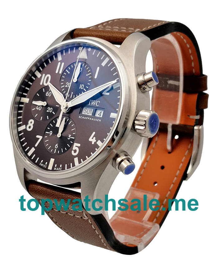 UK High Quality Replica IWC Pilots IW377714 - 40.5 MM Watches With Brown Dials For Sale